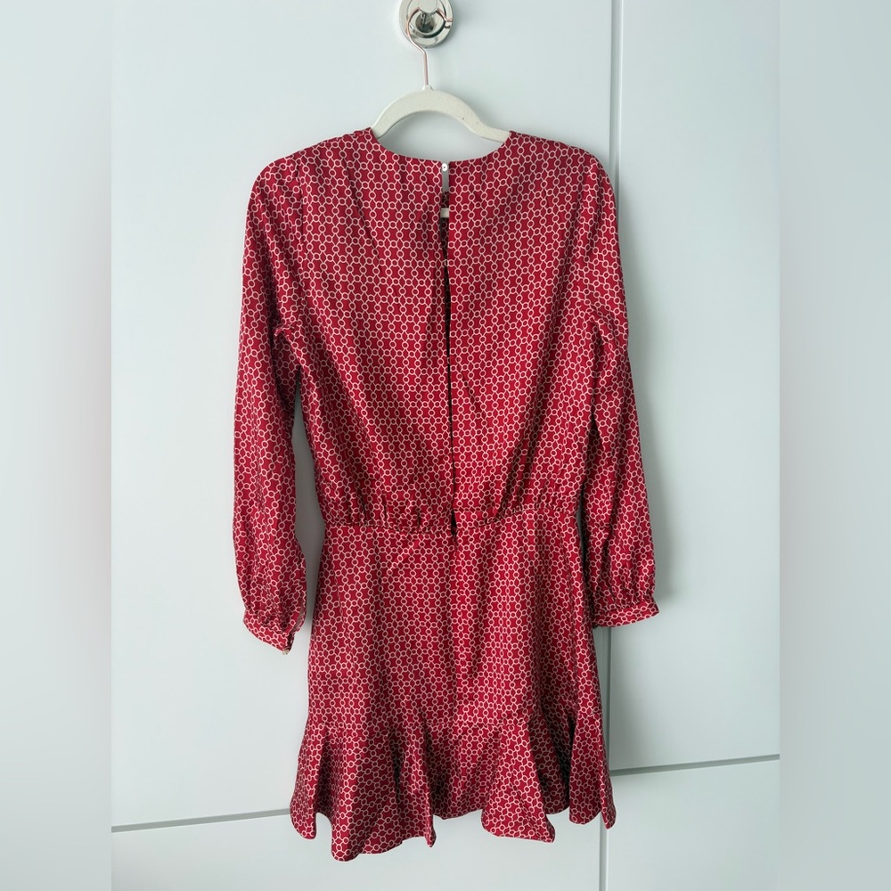 Alexis Red Patterned Long Sleeve Dress S - Picture 4 of 10